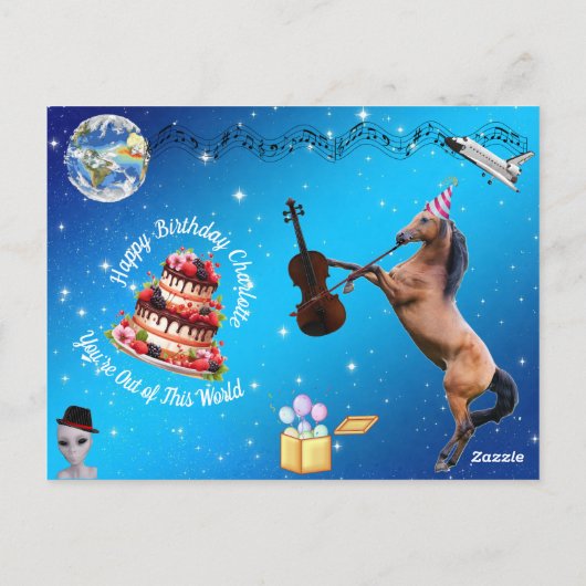 Charlottes Geburtskarte Postkarte (Rückseite)