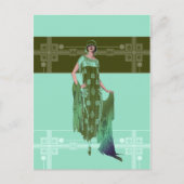 CHARLOTTE'S SHAWL, Mode in Minze und Olive in den  Postkarte (Vorderseite)