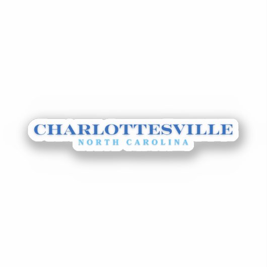 Charlottesville North Carolina Aufkleber (Vorderseite)