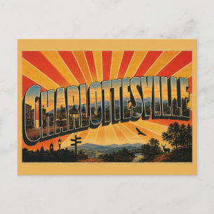 Charlottesville VA Blue Ridge River Downtown Kunst Postkarte