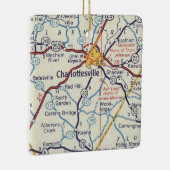 Charlottesville VA Vintage Karte Keramikornament (Rechts)