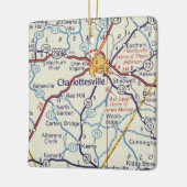Charlottesville VA Vintage Karte Keramikornament (Links)