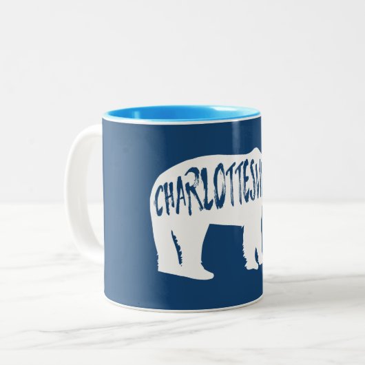 Charlottesville Virginia Bear Zweifarbige Tasse (Vorderseite Links)