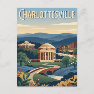 Charlottesville Virginia Blue Ridge Vintage Poster Postkarte