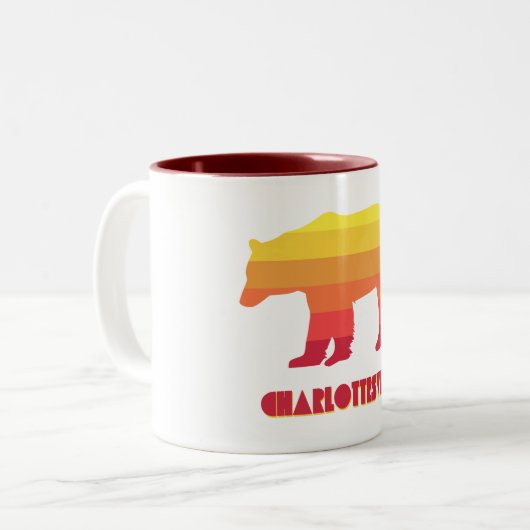 Charlottesville Virginia Rainbow Bear Zweifarbige Tasse (Vorderseite Links)