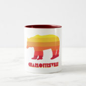 Charlottesville Virginia Rainbow Bear Zweifarbige Tasse (Mittel)