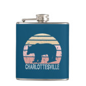 Charlottesville Virginia Retro Bear Flachmann (Vorderseite)