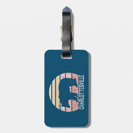 Charlottesville Virginia Retro Bear Gepäckanhänger (Rückseite vertikal)