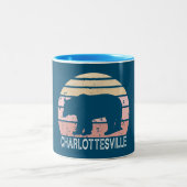 Charlottesville Virginia Retro Bear Zweifarbige Tasse (Mittel)