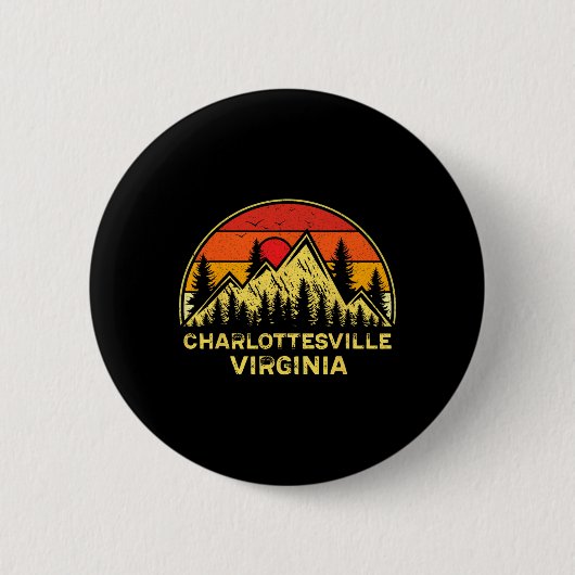 Charlottesville Virginia Va Mountains Hiking Souve Button (Vorderseite)