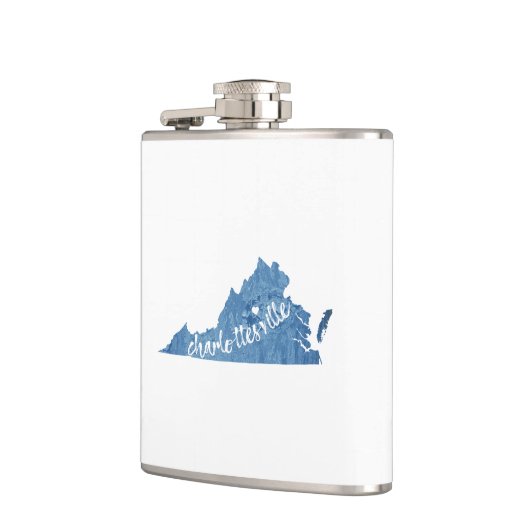 Charlottesville Virginia Wood Plaque Flachmann (Links)