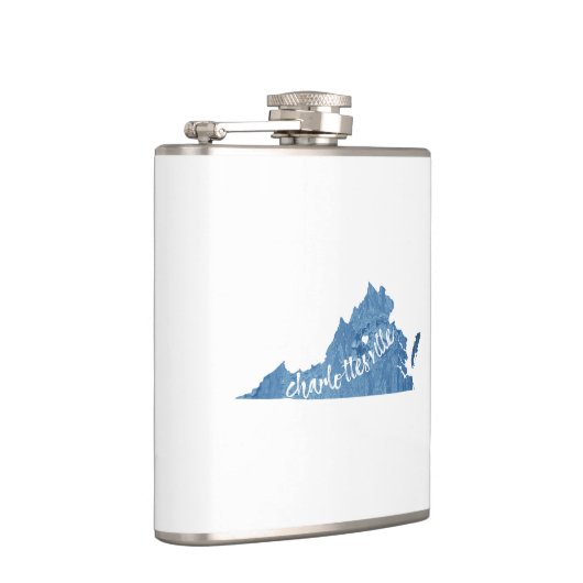 Charlottesville Virginia Wood Plaque Flachmann (Rechts)