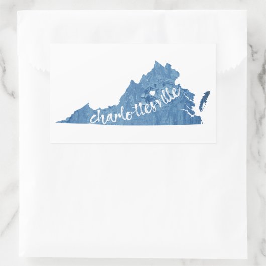 Charlottesville Virginia Wood Plaque Rechteckiger Aufkleber (Tasche)