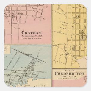 Charlottetown, Fredericton, Moncton Quadratischer Aufkleber