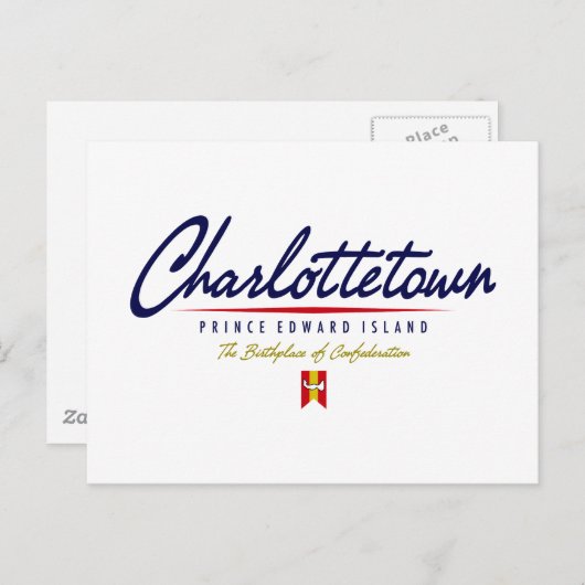 Charlottetown-Skript Postkarte (Vorne/Hinten)