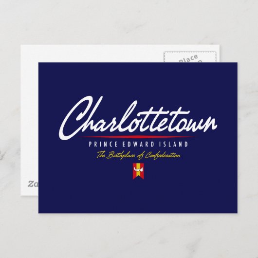 Charlottetown-Skript Postkarte (Vorne/Hinten)