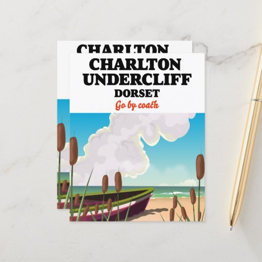 Charlton Undercliff Beach, Dorset Reiseplakat (Vorderseite/Rückseite Beispiel)