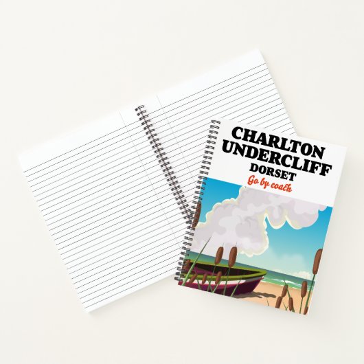 Charlton Undercliff Beach, Dorset Reiseplakat Notizblock (Innenseite)