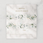 Charm Airy Greenery Marble Tischnummer Platzkarte (Außenseite Aufgefaltet)