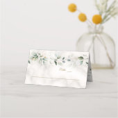 Charm Airy Greenery Marble Tischnummer Platzkarte (Vorderseite)