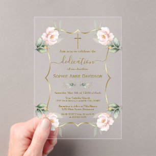 Charm Airy Greenery Pink Girl Blumendedication Acryleinladungen