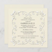 Charm and Grace Christening Einladung (Vorne/Hinten)