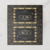 Charm Art Deco Great Gatsby Wedding Tischnummer Platzkarte (Außenseite Aufgefaltet)