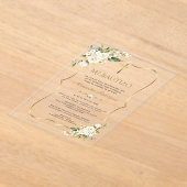 Charm Bautizo Con Blanca Flores Gold Taufe Acryleinladungen (Ablage )