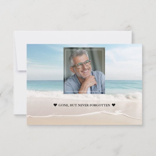 Charm Beach Ocean View Foto in Love Memory Dankeskarte (Rückseite)