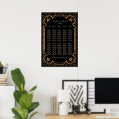 Charm Black Great Gatsby Art Deco Seekarte Poster (Heimbüro)