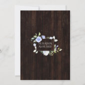 Charm Blue Blumen Lace Wood Egg Hunt Oster Einladung (Rückseite)