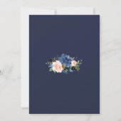 Charm Blue Blush Floral Gold Verlobung Einladung (Rückseite)