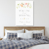 Charm Blush Cream Bloral Begrüßung Hochzeit Leinwanddruck (Insitu (Schlafzimmer))