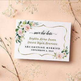 Charm Blush ElfenbeinBlume Hochzeitkalligraphie Save The Date