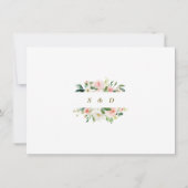 Charm Blush ElfenbeinBlume Hochzeitkalligraphie Save The Date (Rückseite)