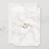 Charm Blush Gold Blume Monogram Wedding Einladung (Rückseite)