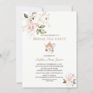 Charm Blush Gold Brautparty Tee Party Einladung