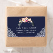 Charm Blush Pink Blume Lace Navy Hochzeit (Insitu)