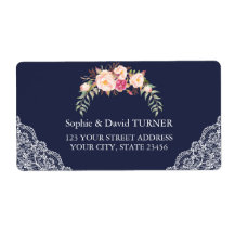 Charm Blush Pink Blume Lace Navy Hochzeit