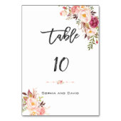 Charm Blush Pink Handwriting-Tischnummer Tischnummer (Vorderseite)