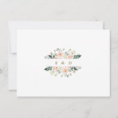 Charm Blush White Blume Hochzeitkalligraphie Save The Date (Rückseite)