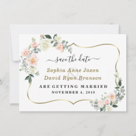Charm Blush White Blume Hochzeitkalligraphie Save The Date