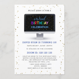 Charm Boy Colorful Virtual Geburtstagsfeier Einladung