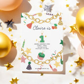 Charm Bracelet 1. Geburtstag Party Einladung