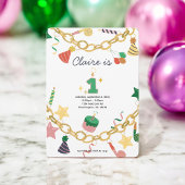 Charm Bracelet 1. Geburtstag Party Einladung