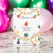 Charm Bracelet 4. Geburtstags-Party Einladung