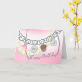 Charm Bracelet & Pearls Schmuck Geburtstagkarte Karte (Gelbe Blume)