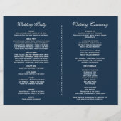 Charm Burgundy Blush Bloral Blue Wedding Programm Flyer (Hinten)