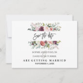 Charm Burgundy Blush Floral Gold Save the Date (Vorderseite)