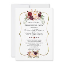 Charm Burgundy Blush Floral Gold Verlobung